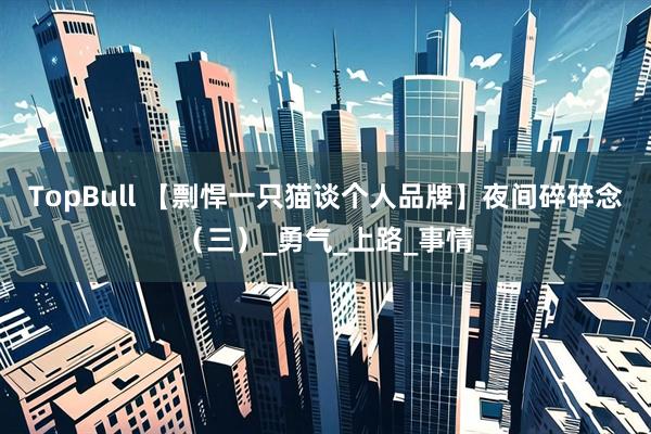 TopBull 【剽悍一只猫谈个人品牌】夜间碎碎念（三）_勇气_上路_事情
