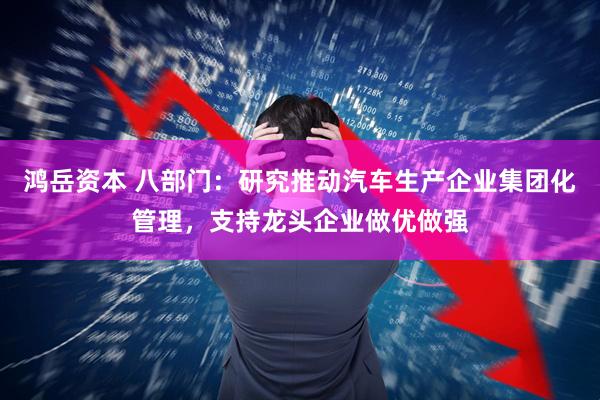 鸿岳资本 八部门：研究推动汽车生产企业集团化管理，支持龙头企业做优做强