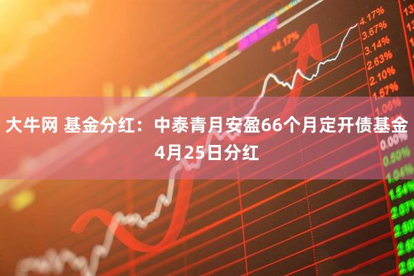 大牛网 基金分红：中泰青月安盈66个月定开债基金4月25日分红